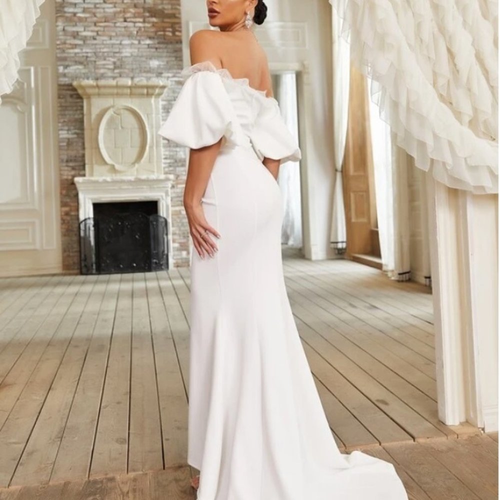 Off Shoulder Mermaid Hem Dress